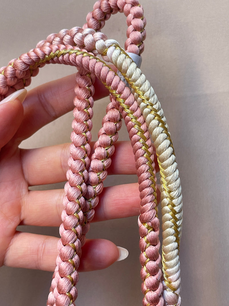 Obijime Belt Ombre Light Rose and Gold in Silk