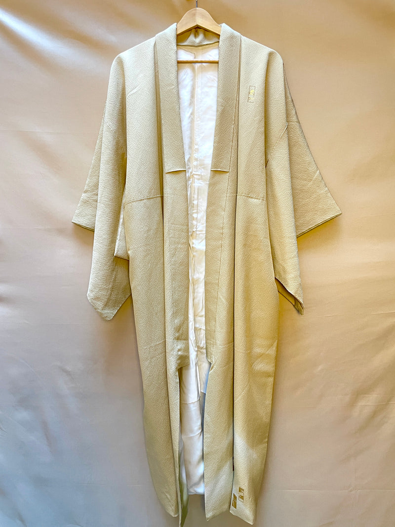 Kimono in Sand Silk with Gold details and Embroideries