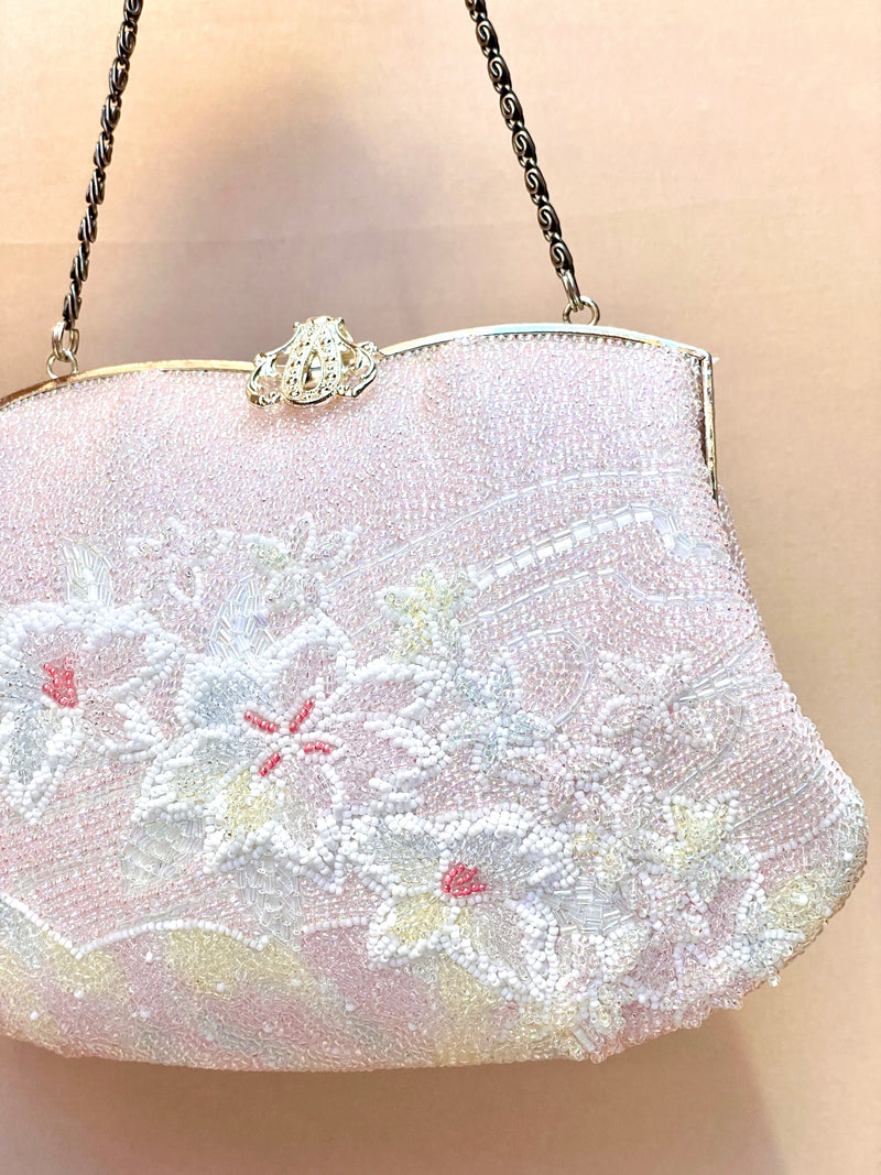 Beaded Kimono Handbag with Flowers
