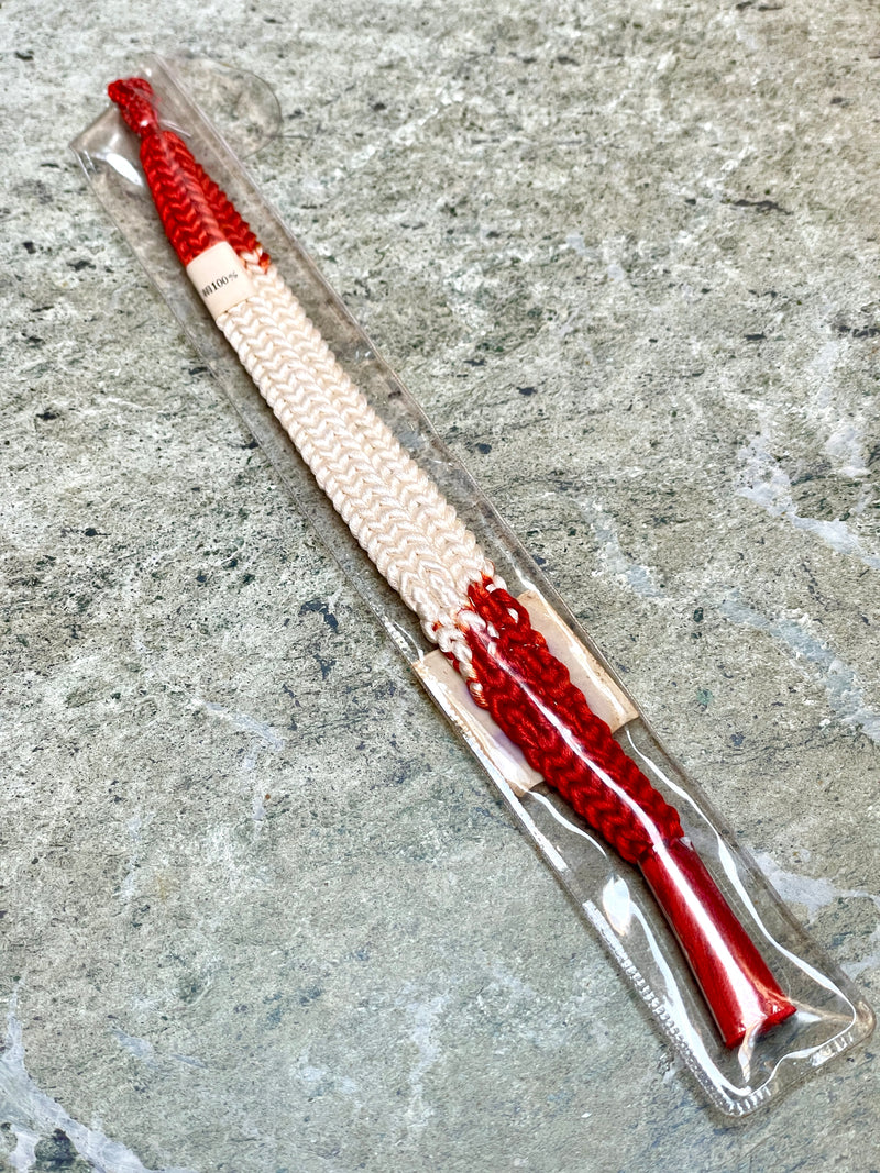 Haorihimo Belts Red and White in Silk (set of 2)