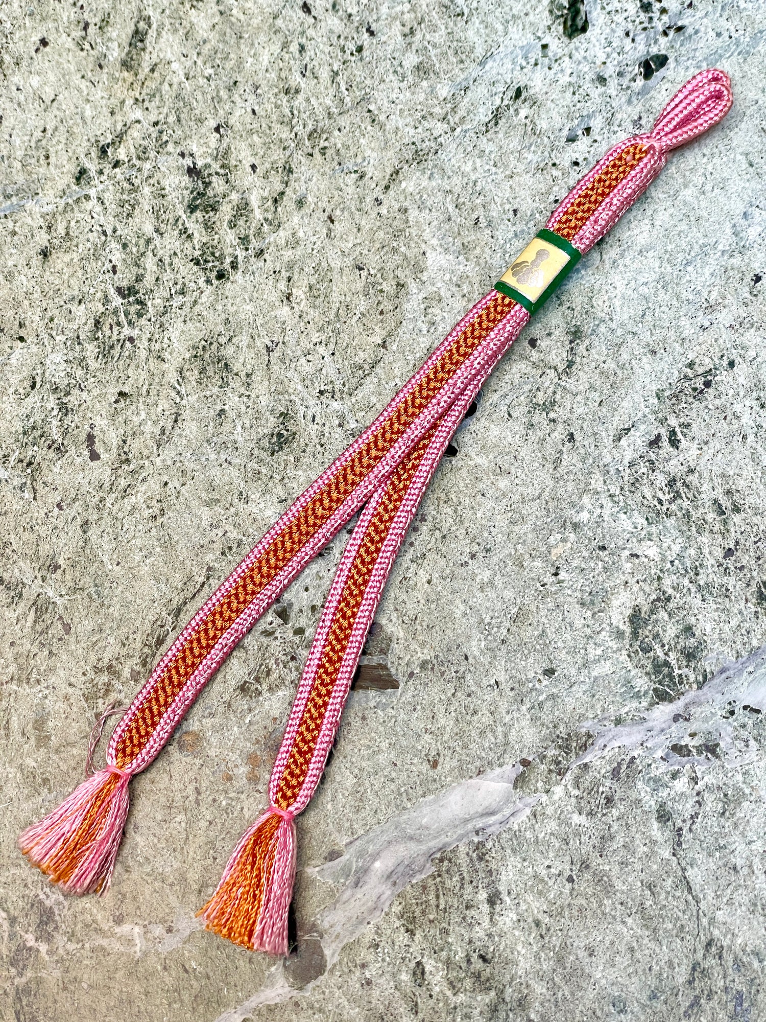 Haorihimo Belts Brown and Pink in Silk (set of 2)