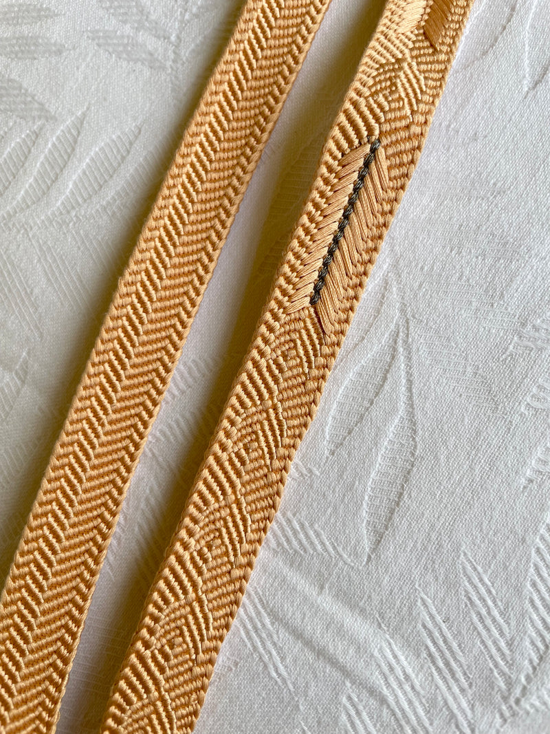 Obijime Belt Flat Beige Apricot in Silk
