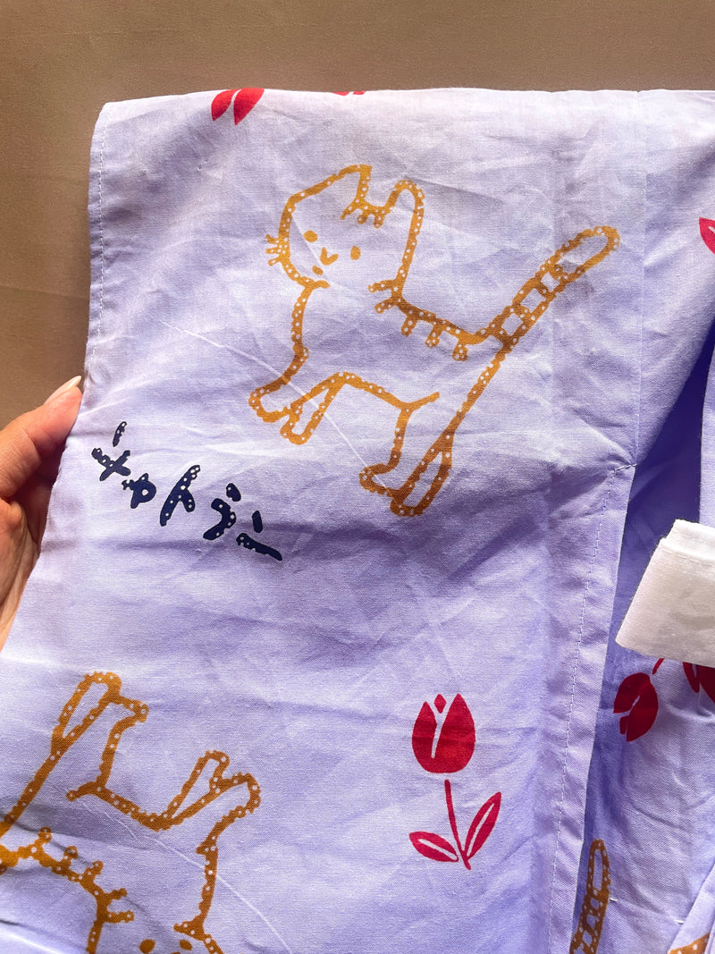 Kids Yukata in Purple Cotton