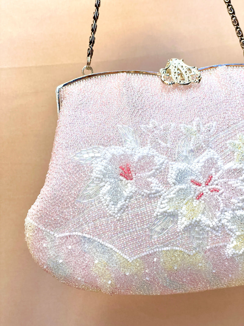 Beaded Kimono Handbag with Flowers