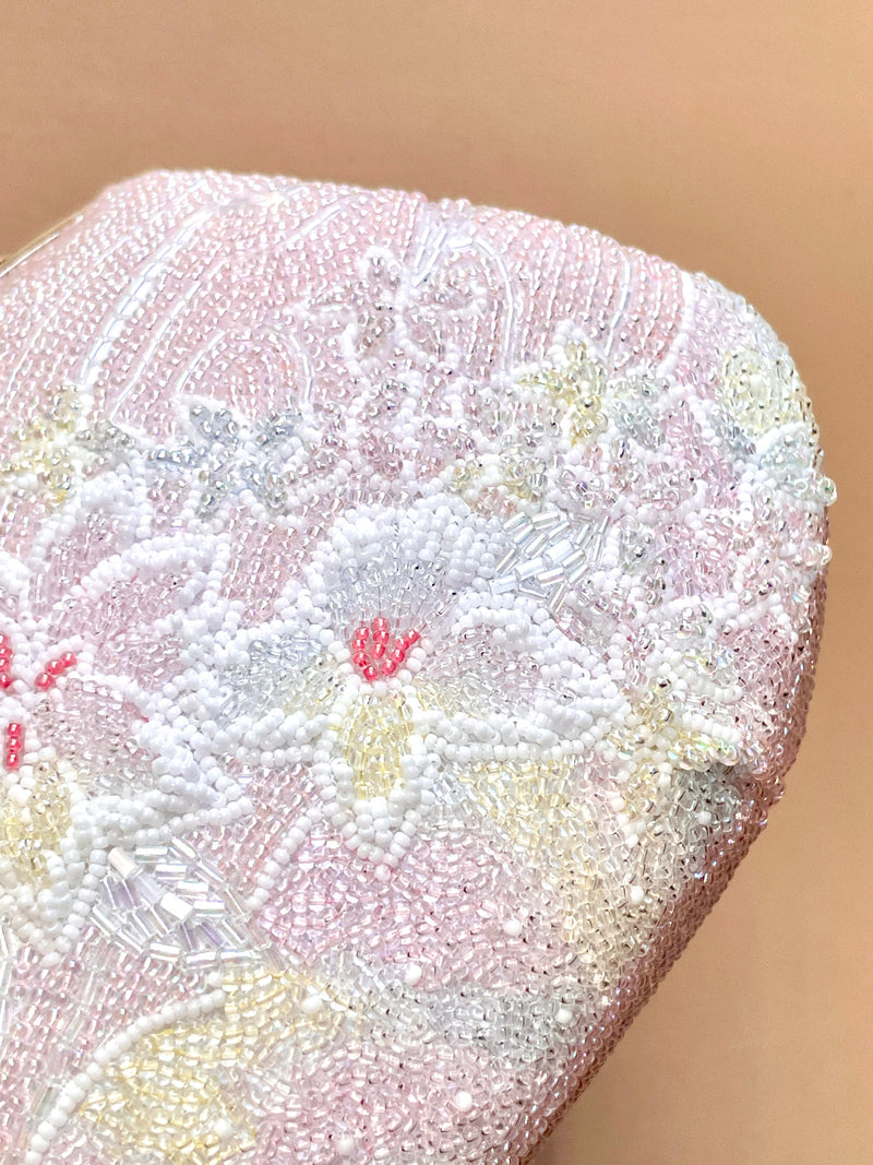 Beaded Kimono Handbag with Flowers