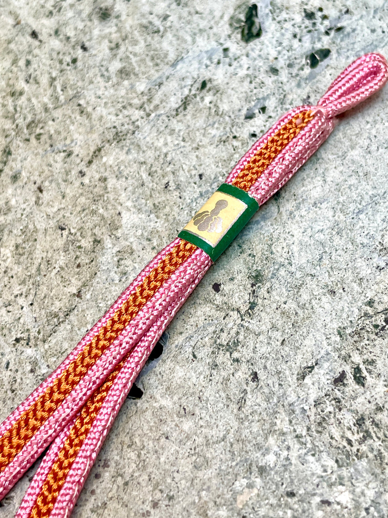 Haorihimo Belts Brown and Pink in Silk (set of 2)