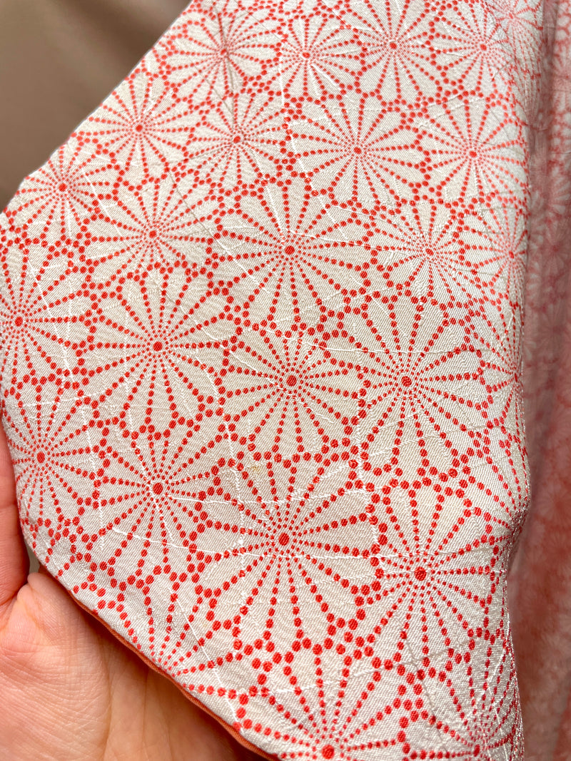 Kimono Chrysantemus Patterns in Salmon Orange
