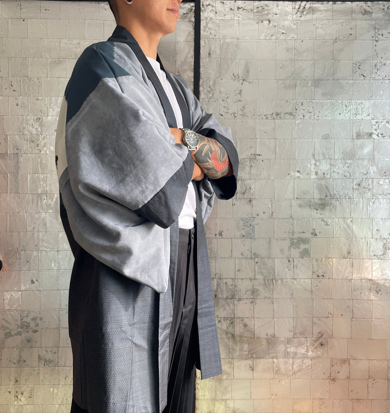 Mens Haori Jacket Oshima with Art Back