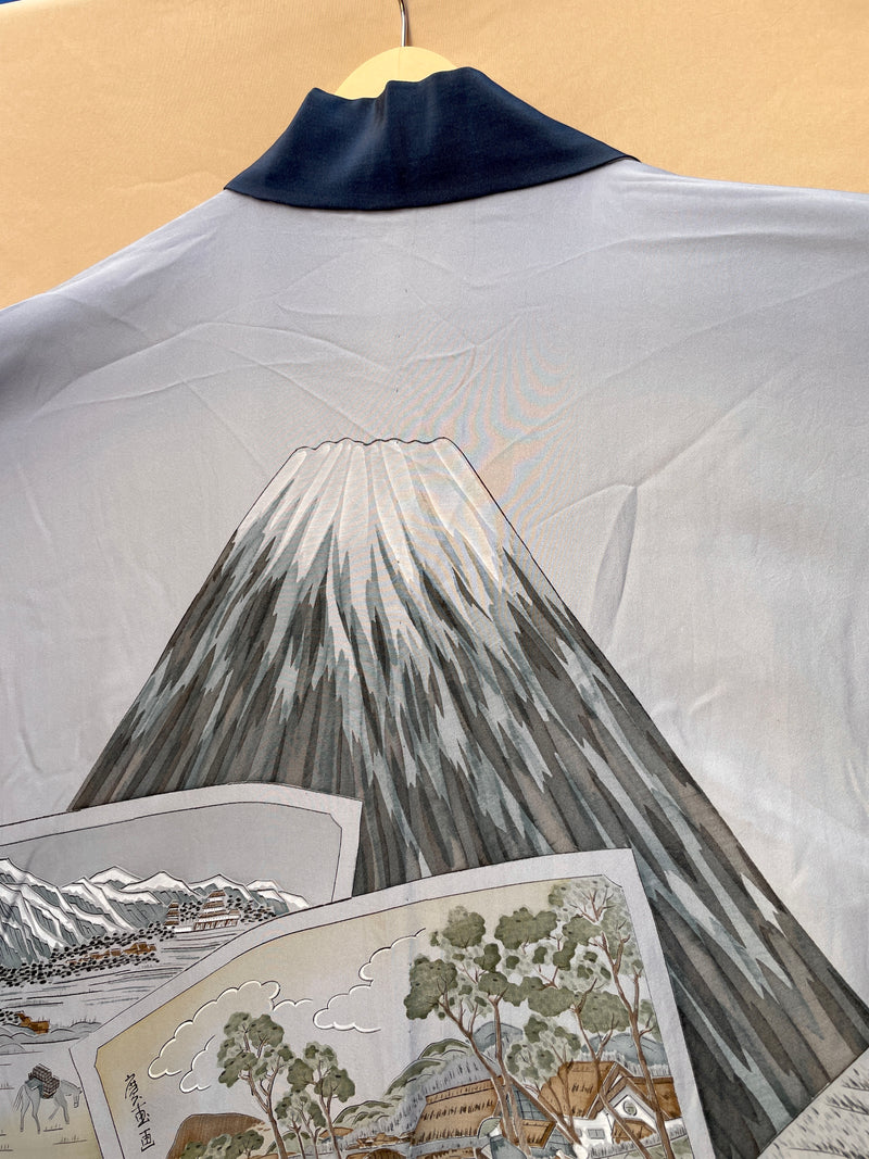 Kimono Nagajuban Mens with Mount Fuji
