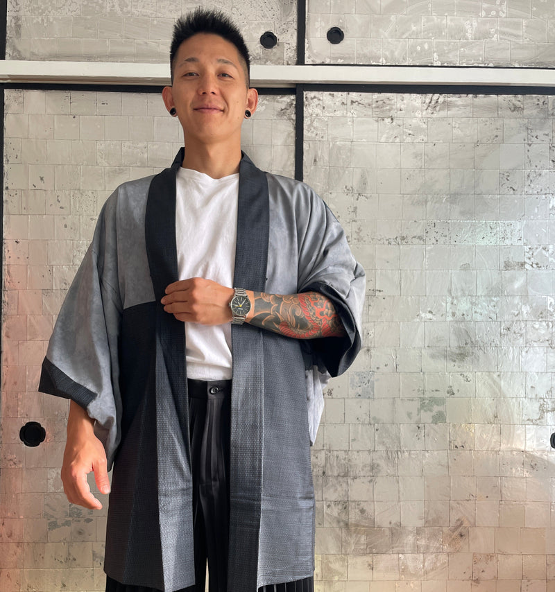 Mens Haori Jacket Oshima with Art Back