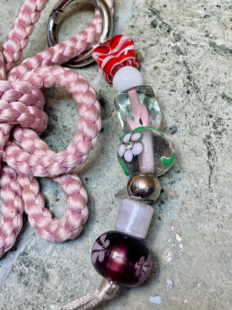 Obijime Bag Charm Lilac in Silk