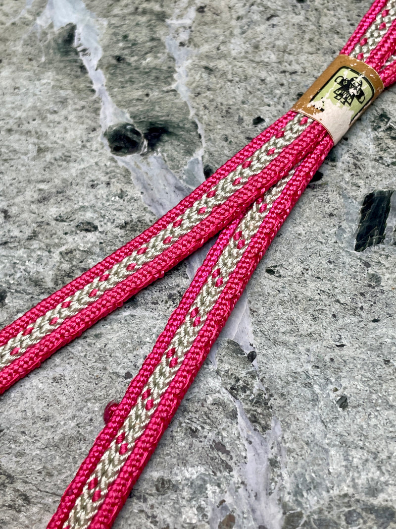 Haorihimo Belts Hot Pink and Gray in Silk (set of 2)