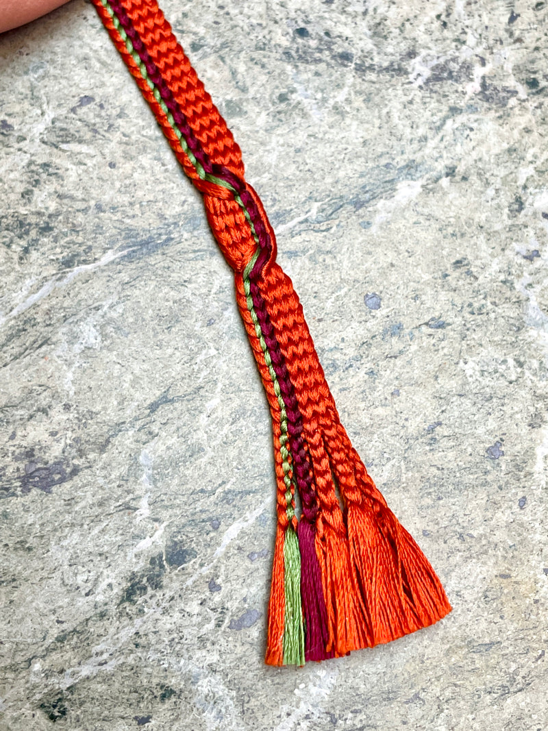 Haorihimo Belts Deep Terracotta in Silk (set of 2)