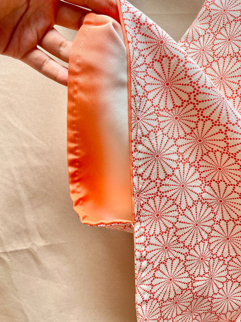Kimono Chrysantemus Patterns in Salmon Orange
