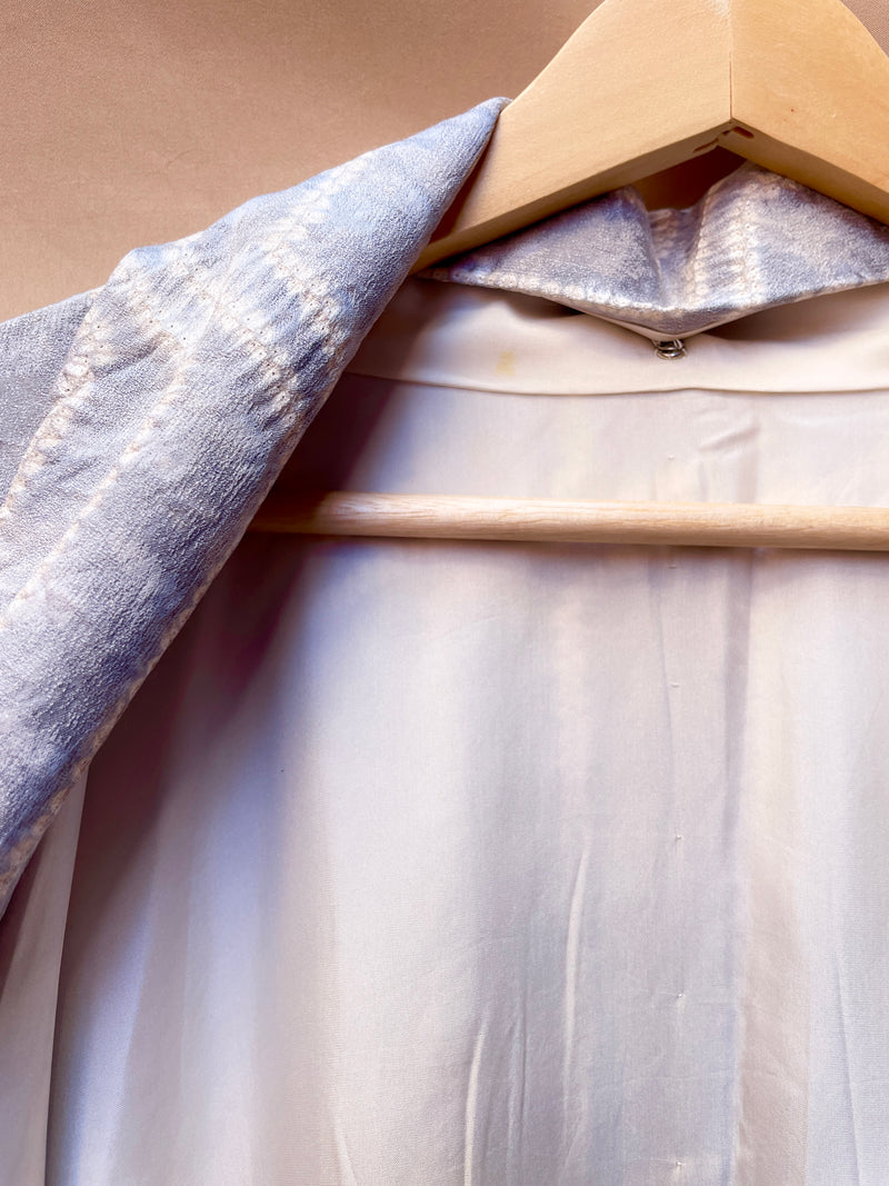 Kimono Light Blue Shibori Stripes in Silk