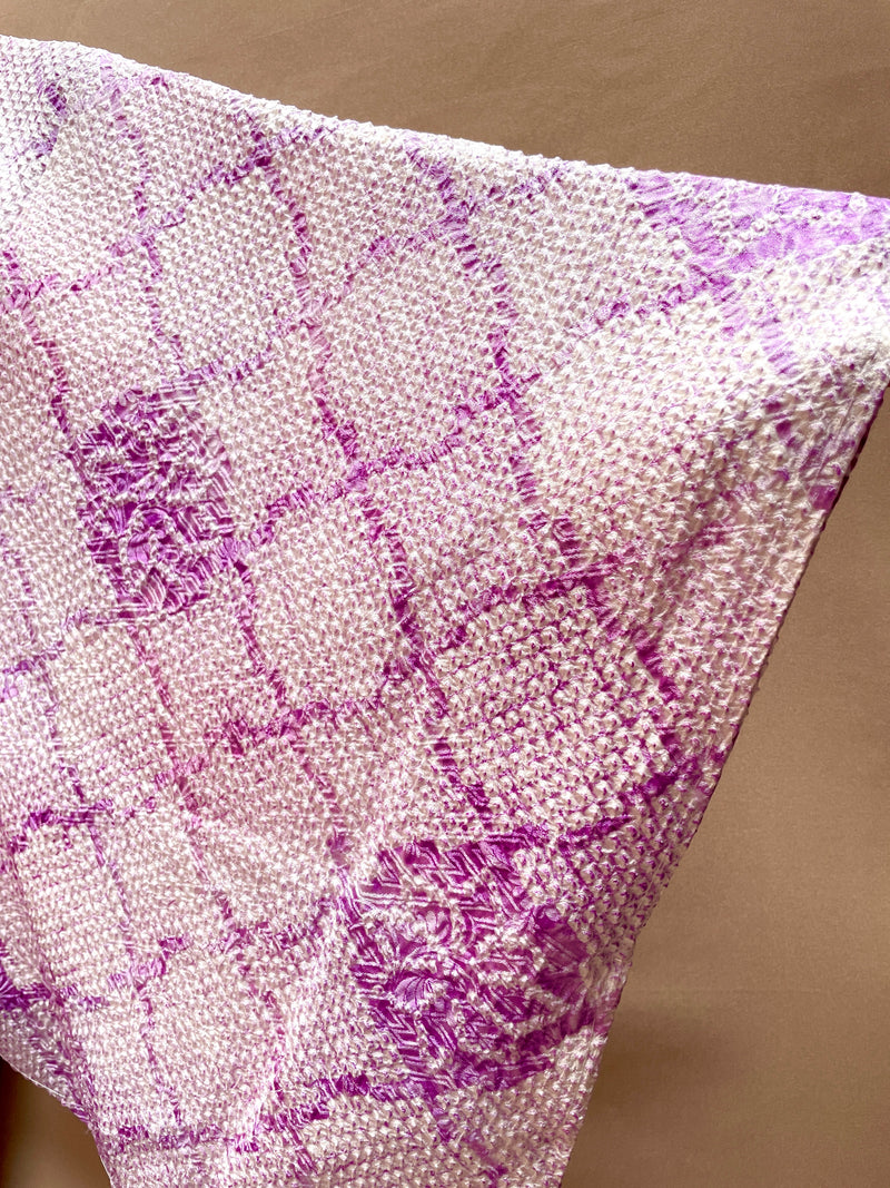 Haori Jacket Shibori Technique Lilac in Silk