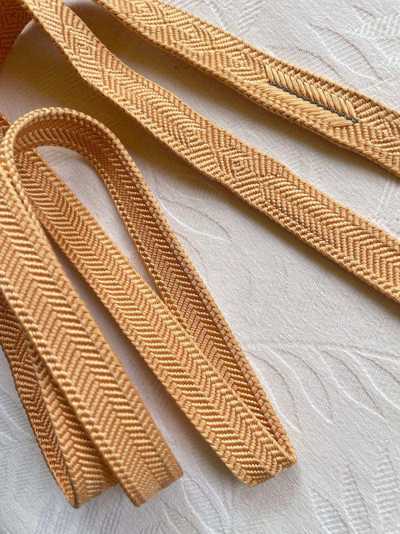 Obijime Belt Flat Beige Apricot in Silk