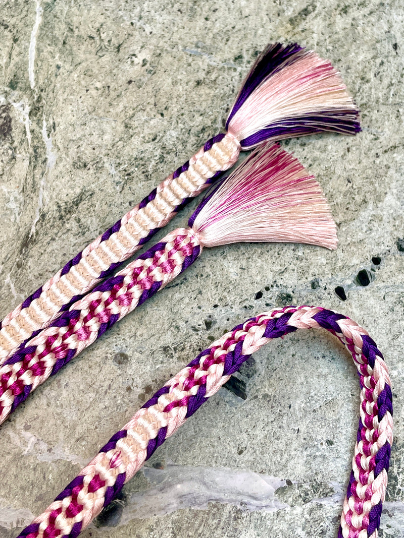 Obijime Braid Ombre Purple and White in Silk