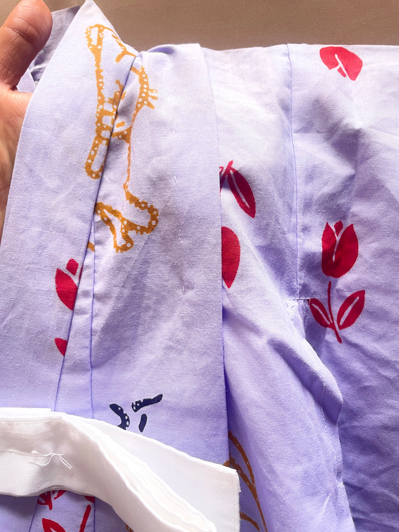 Kids Yukata in Purple Cotton