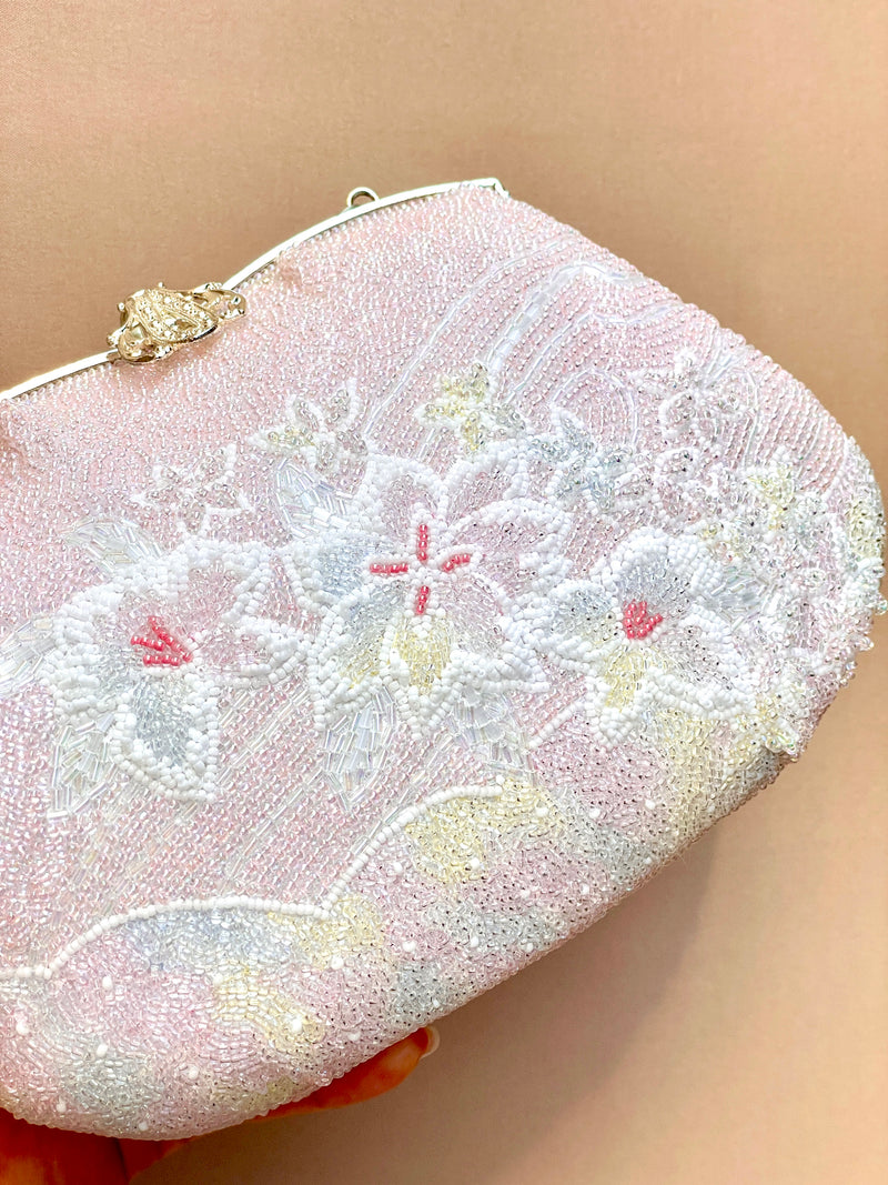 Beaded Kimono Handbag with Flowers