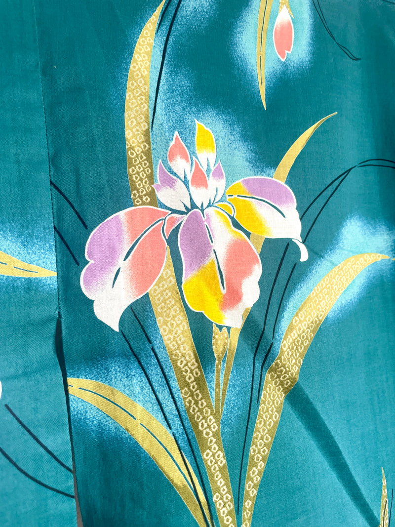 Yukata Kimono Deep Turquoise in Cotton