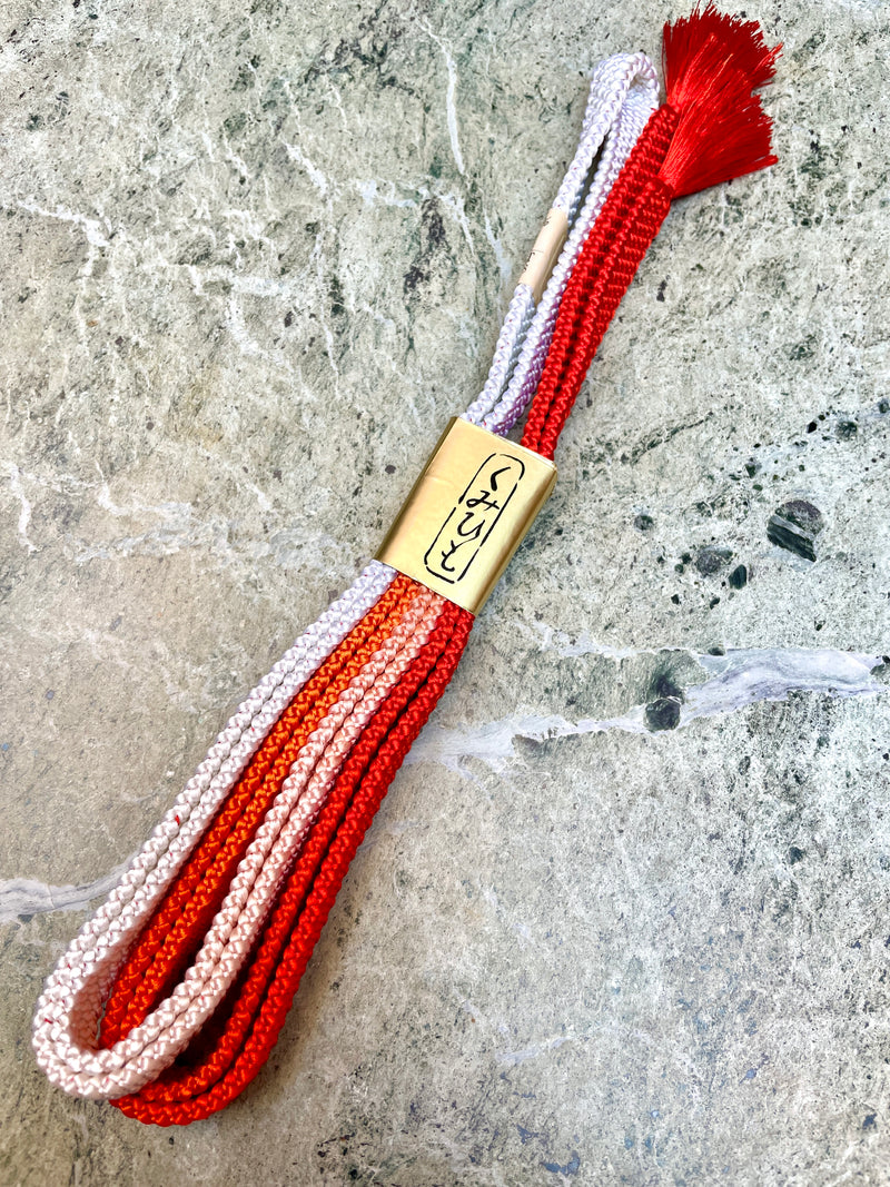 Obijime Ombre From Red to White in Silk