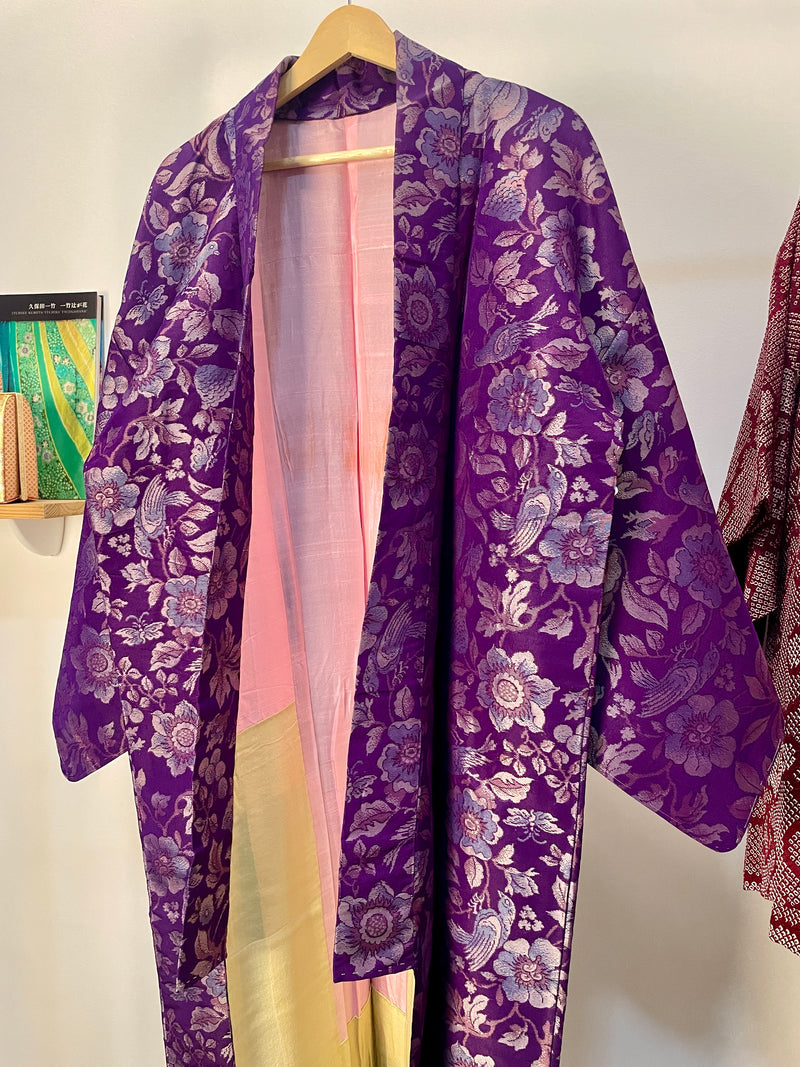 Kimono Vintage Purple with Embroidery