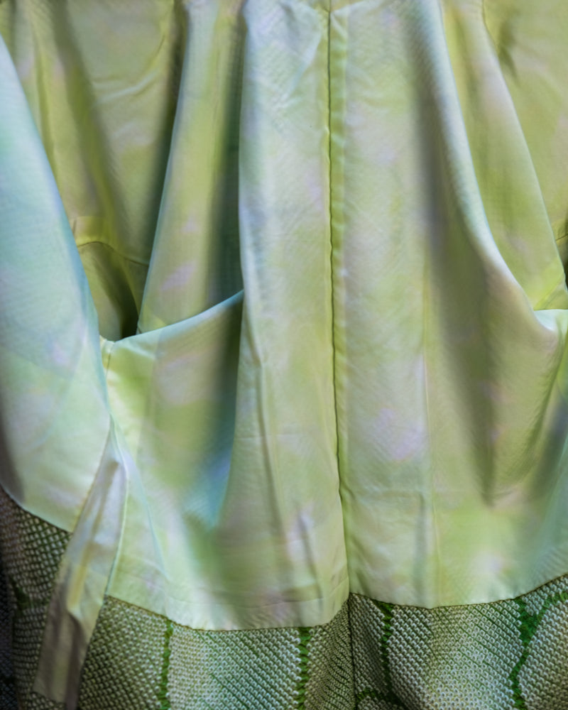 Haori Turtle Shell in Green Shibori Technique