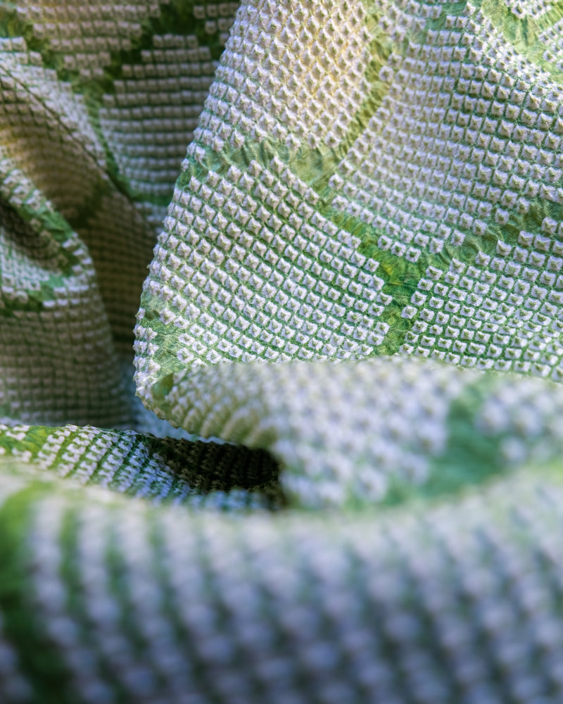 Haori Turtle Shell in Green Shibori Technique