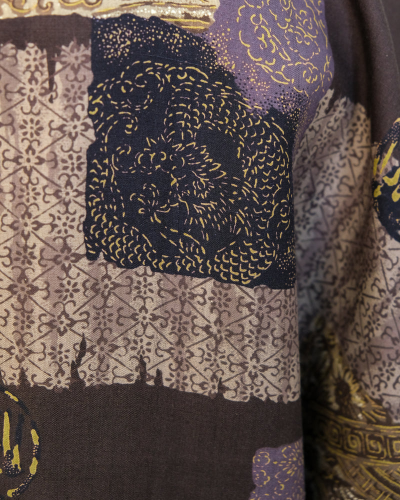Men’s Haori Jacket in Brown Tsumugi Silk