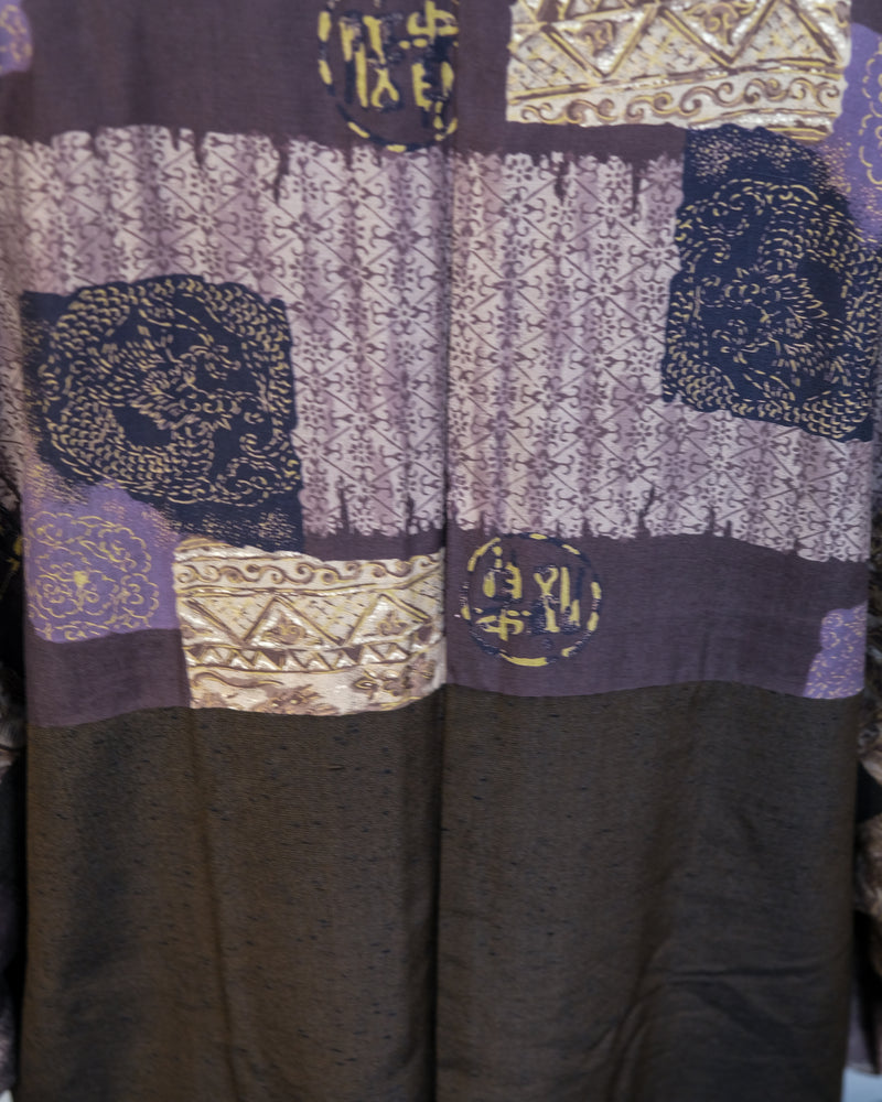Men’s Haori Jacket in Brown Tsumugi Silk