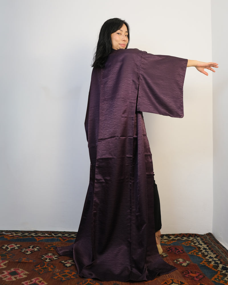Kimono Dark Purple in Single Layer SIlk