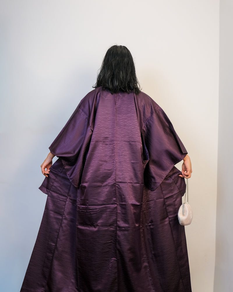 Kimono Dark Purple in Single Layer SIlk