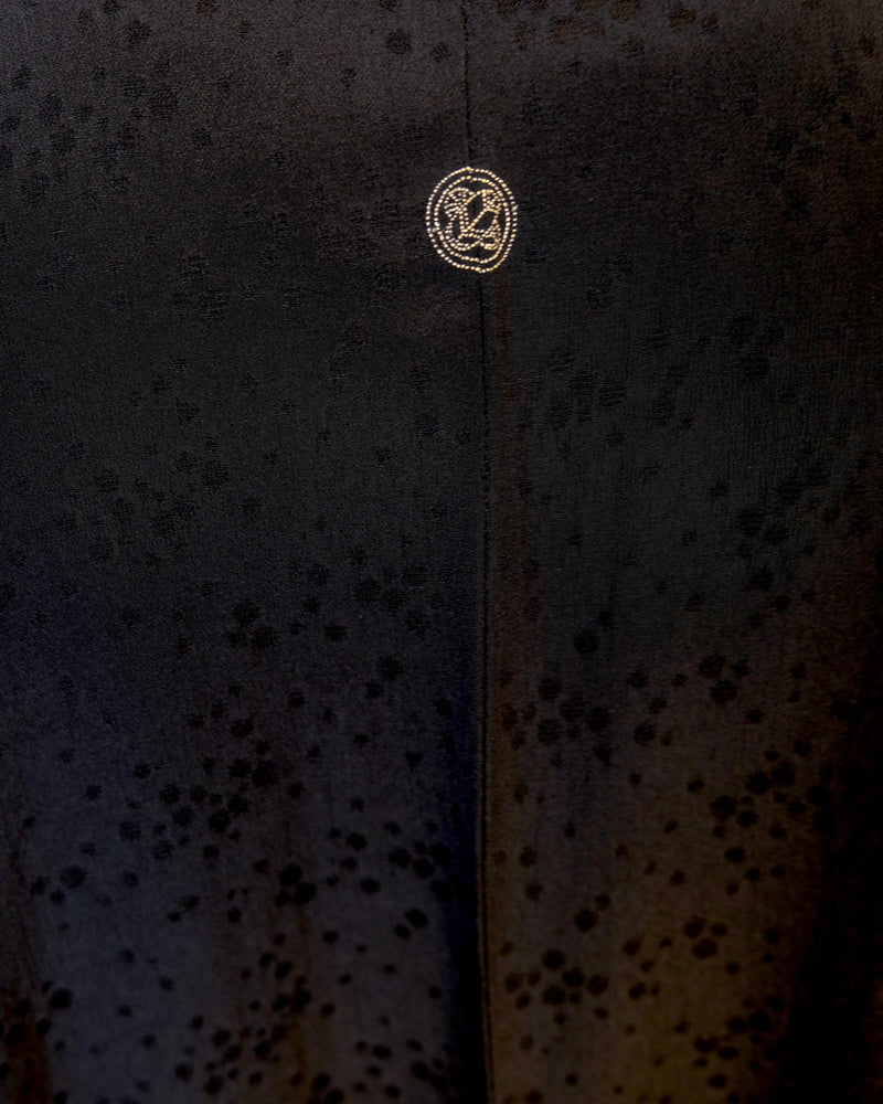 Haori Black with Sheer Blubble Patters in Silk