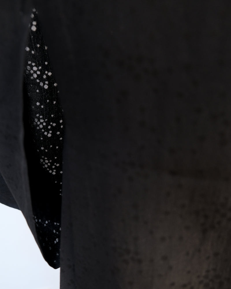 Haori Black with Sheer Blubble Patters in Silk