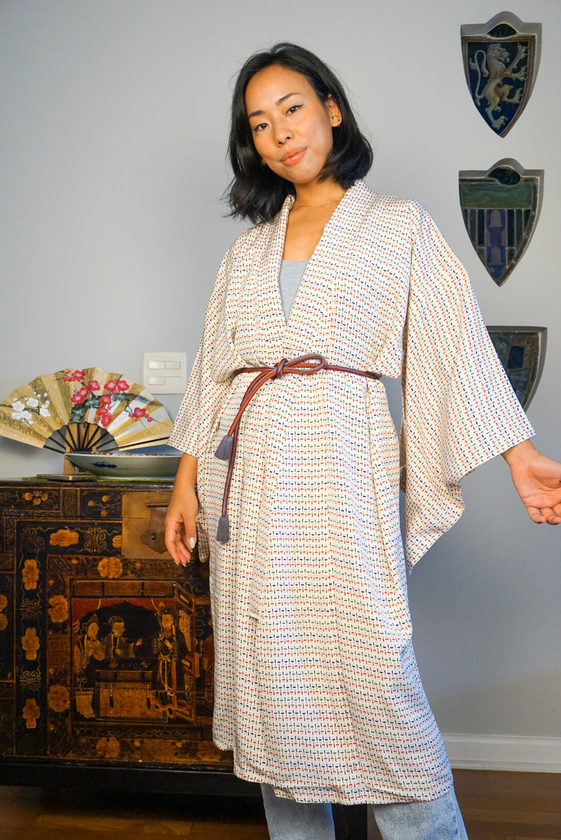 Kimono Single Layer Tiny fans in Silk