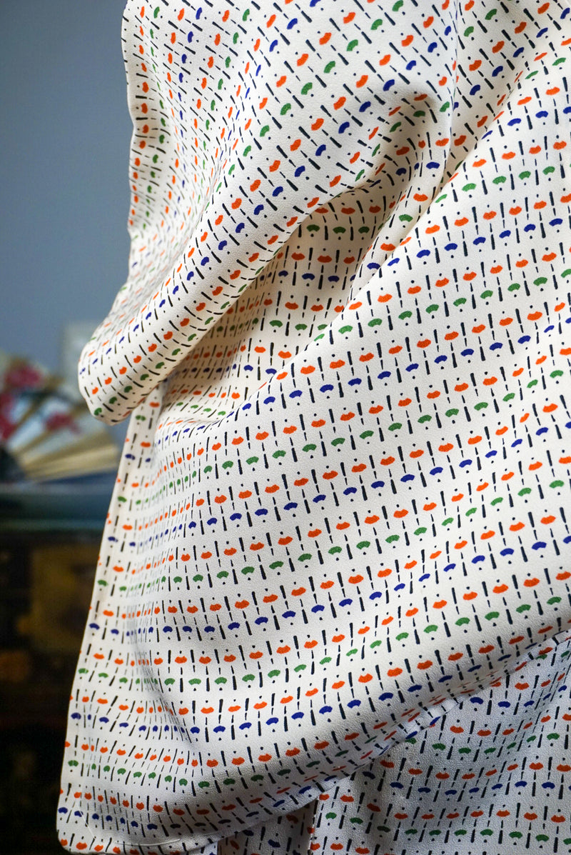 Kimono Single Layer Tiny fans in Silk