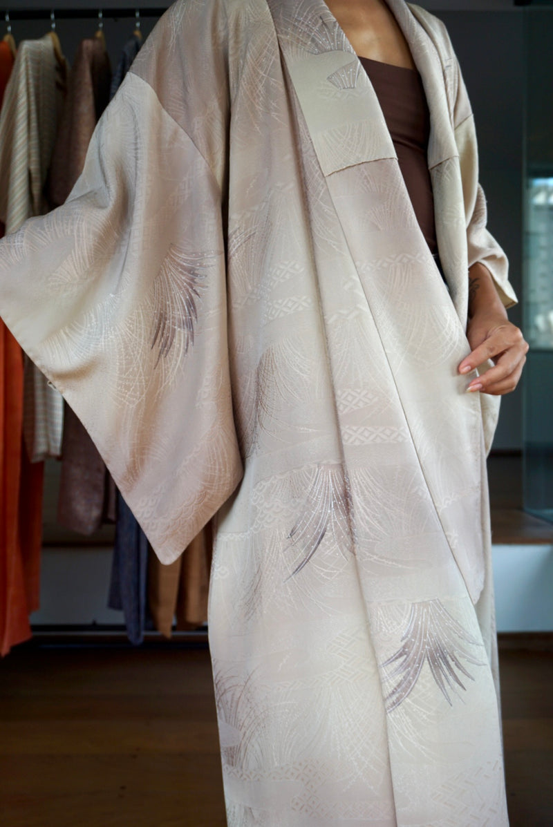 Kimono One Layer Pale Dusty Lilac in Silk