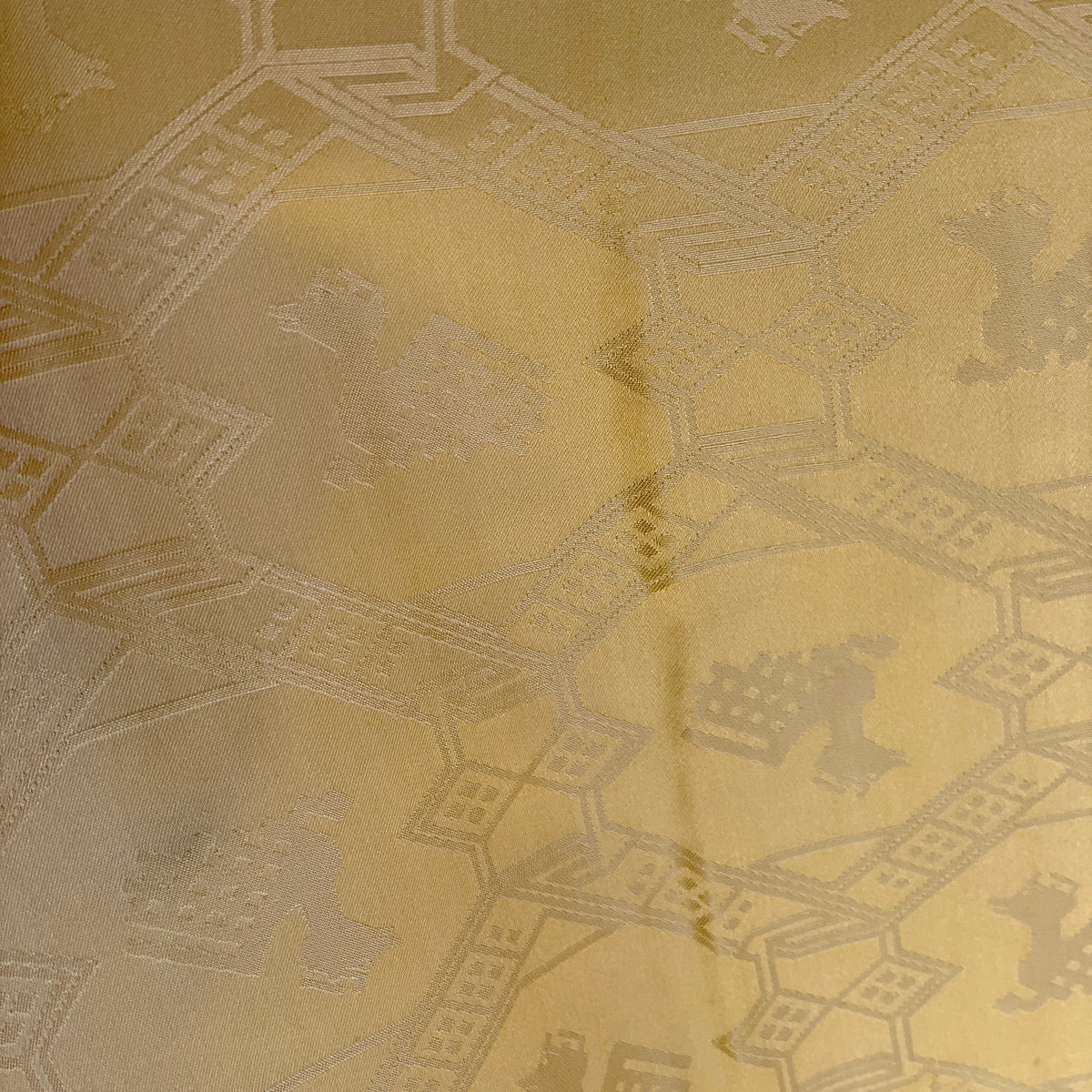 Haori Pale Yellow with Bee Hive with Texture in Silk