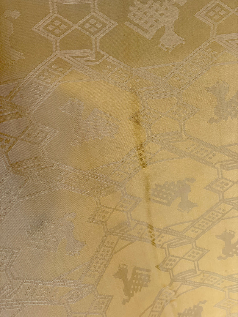 Haori Pale Yellow with Bee Hive with Texture in Silk