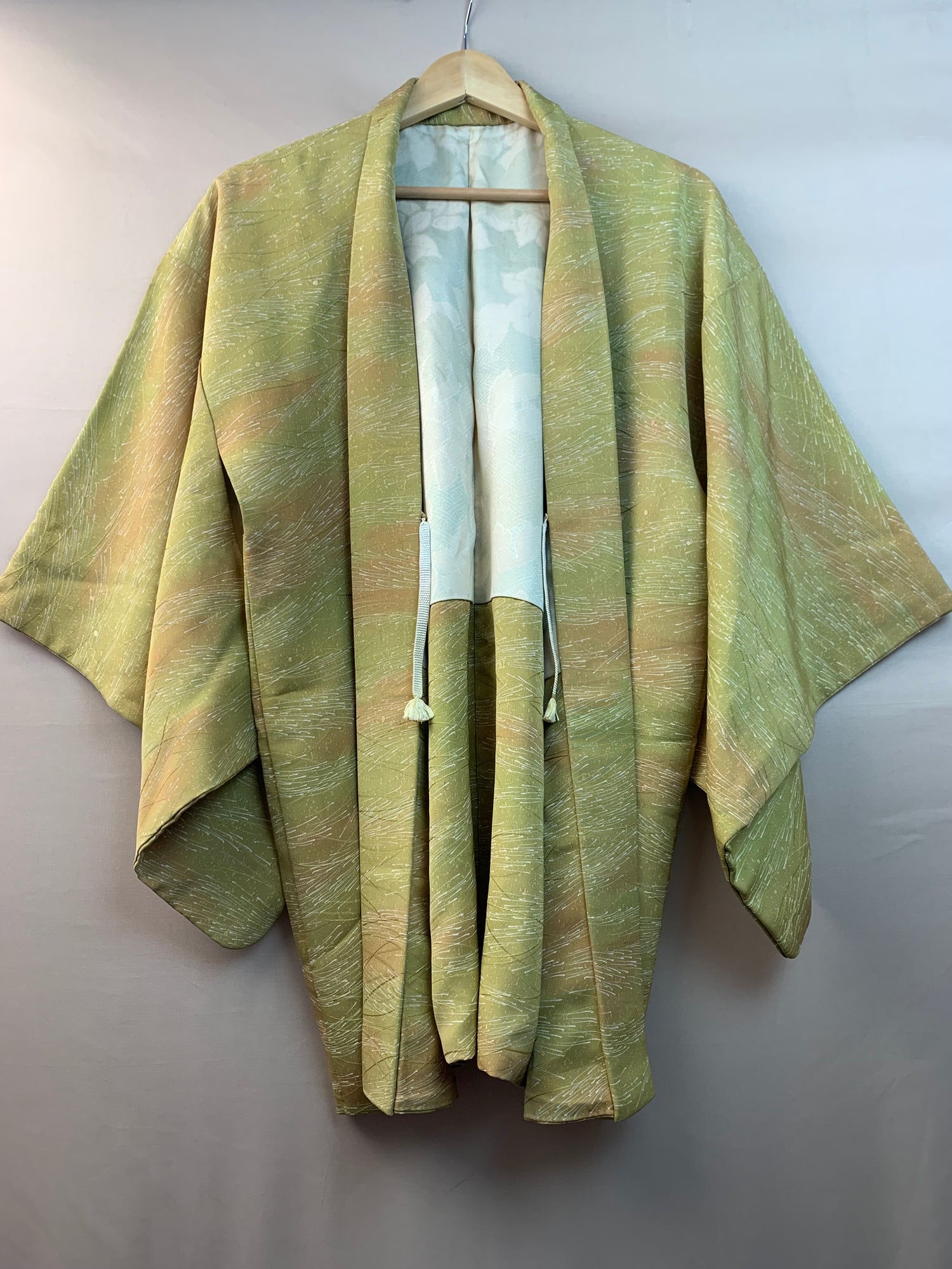 Haori Maccha with Textures in SIlk