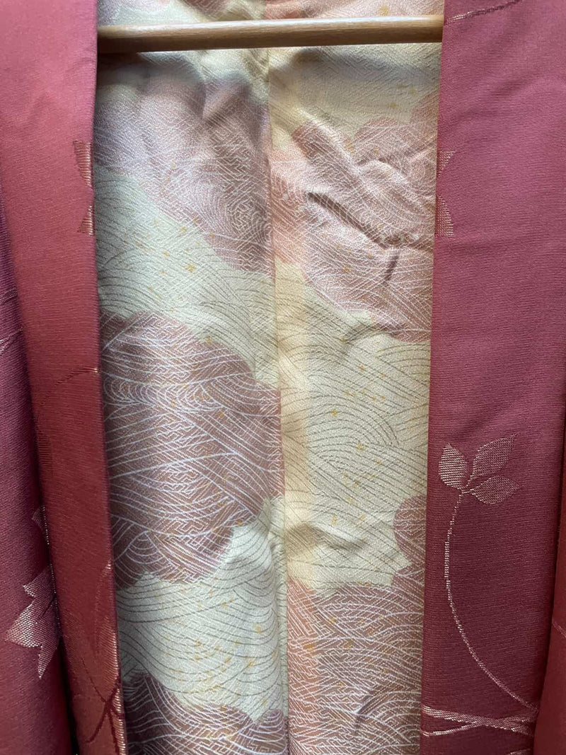 Haori Mauve with Metallic Embroideries in Silk