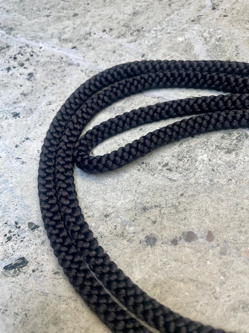 Obijime Belt Round Braid Black in Silk