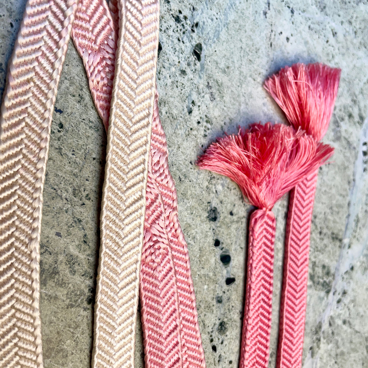 Obijime Flat Pink and White Ombre