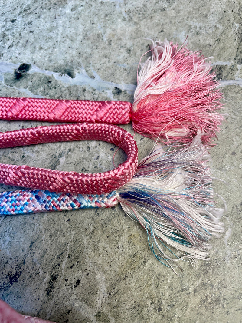 Obijime Belt Flat Blue and Pink Ombre in Silk