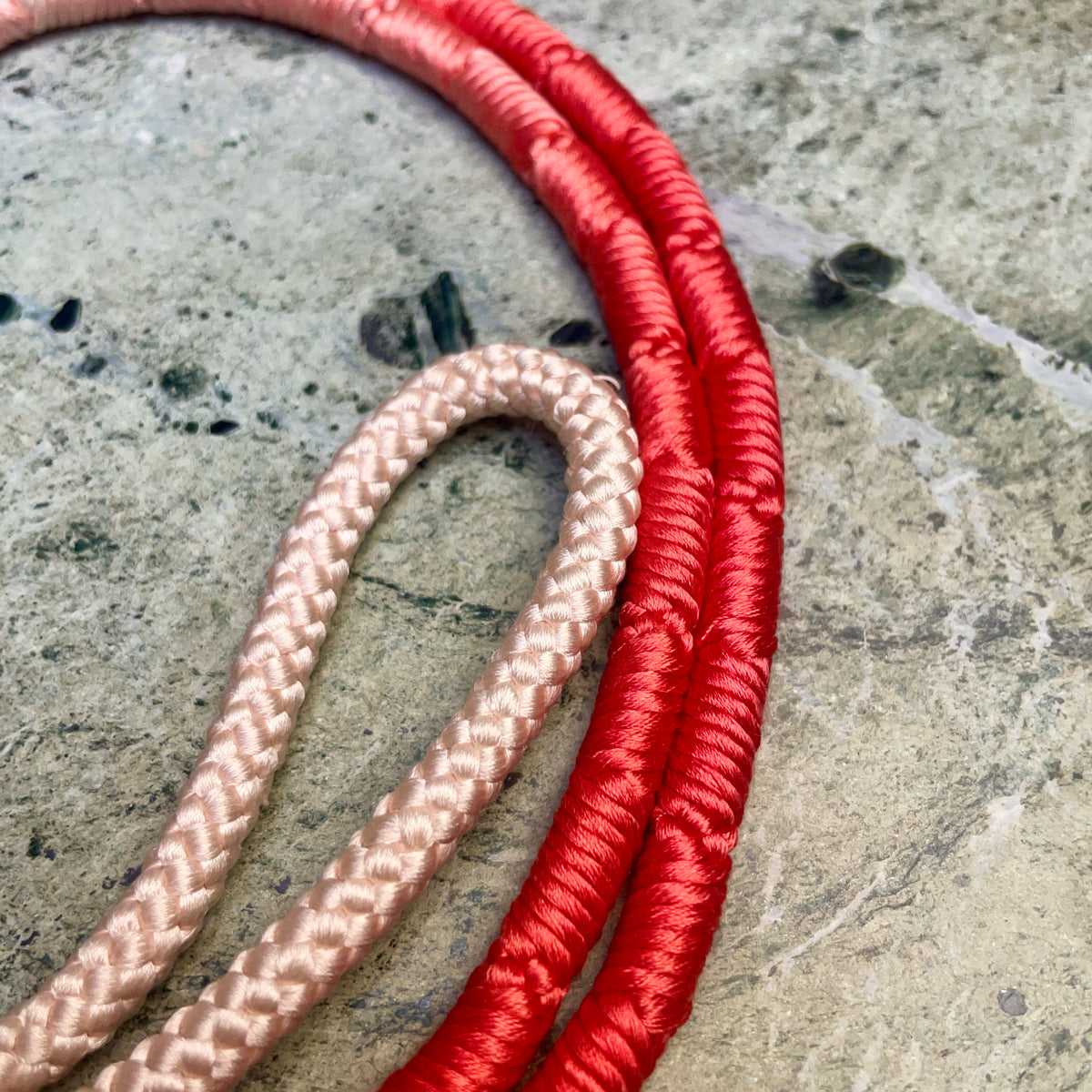 Obijime Belt Round Pink and White Ombre in Silk