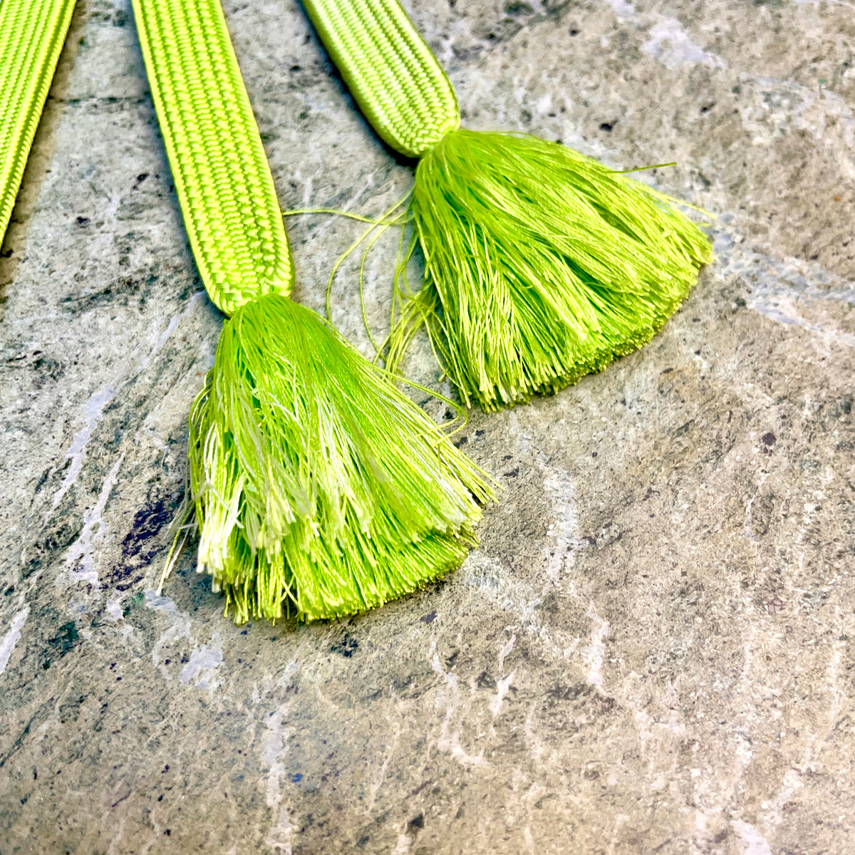 Obijime Belt Flat Lime Green and White
