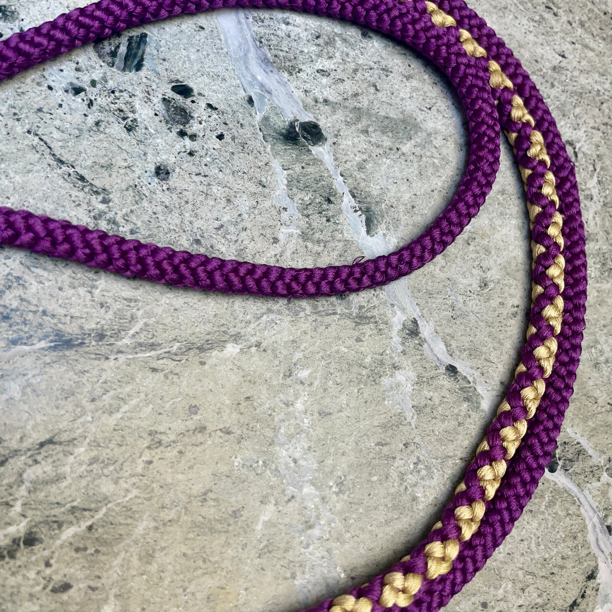 Obijime Round Purple and Gold in Silk