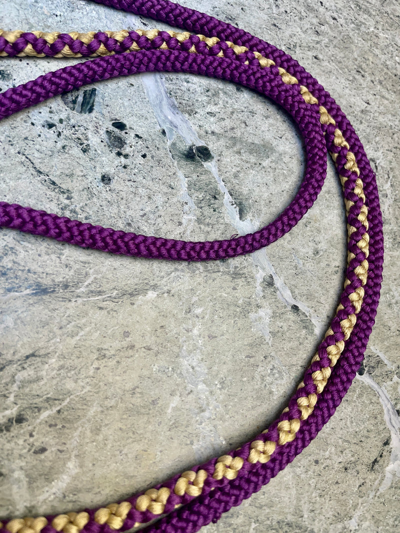Obijime Round Purple and Gold in Silk