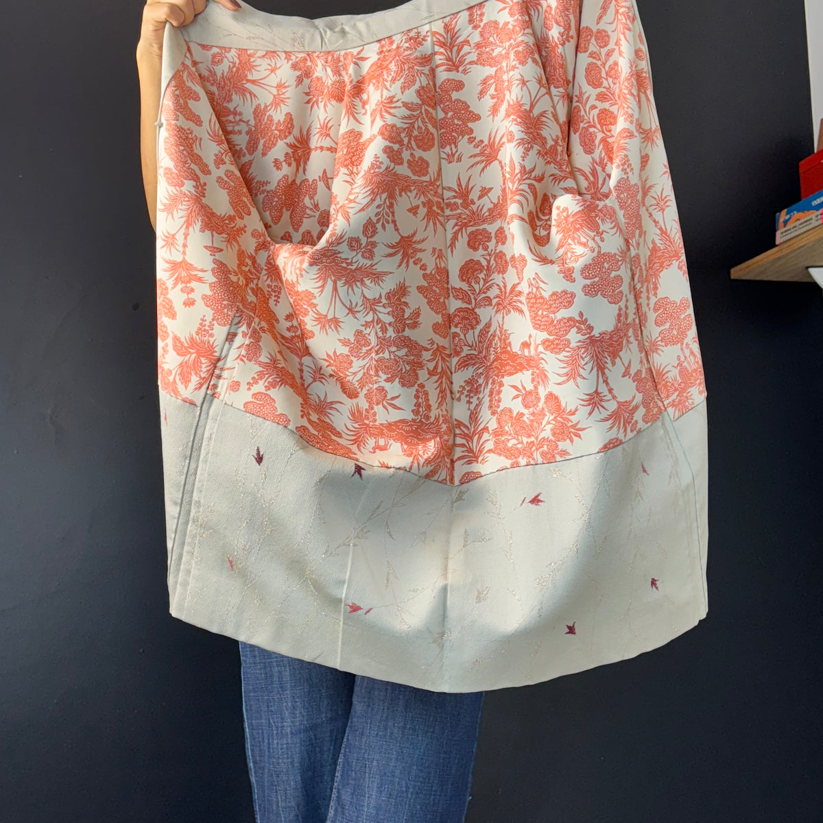Haori Ice Silver with Metallic Leaves Embroideries